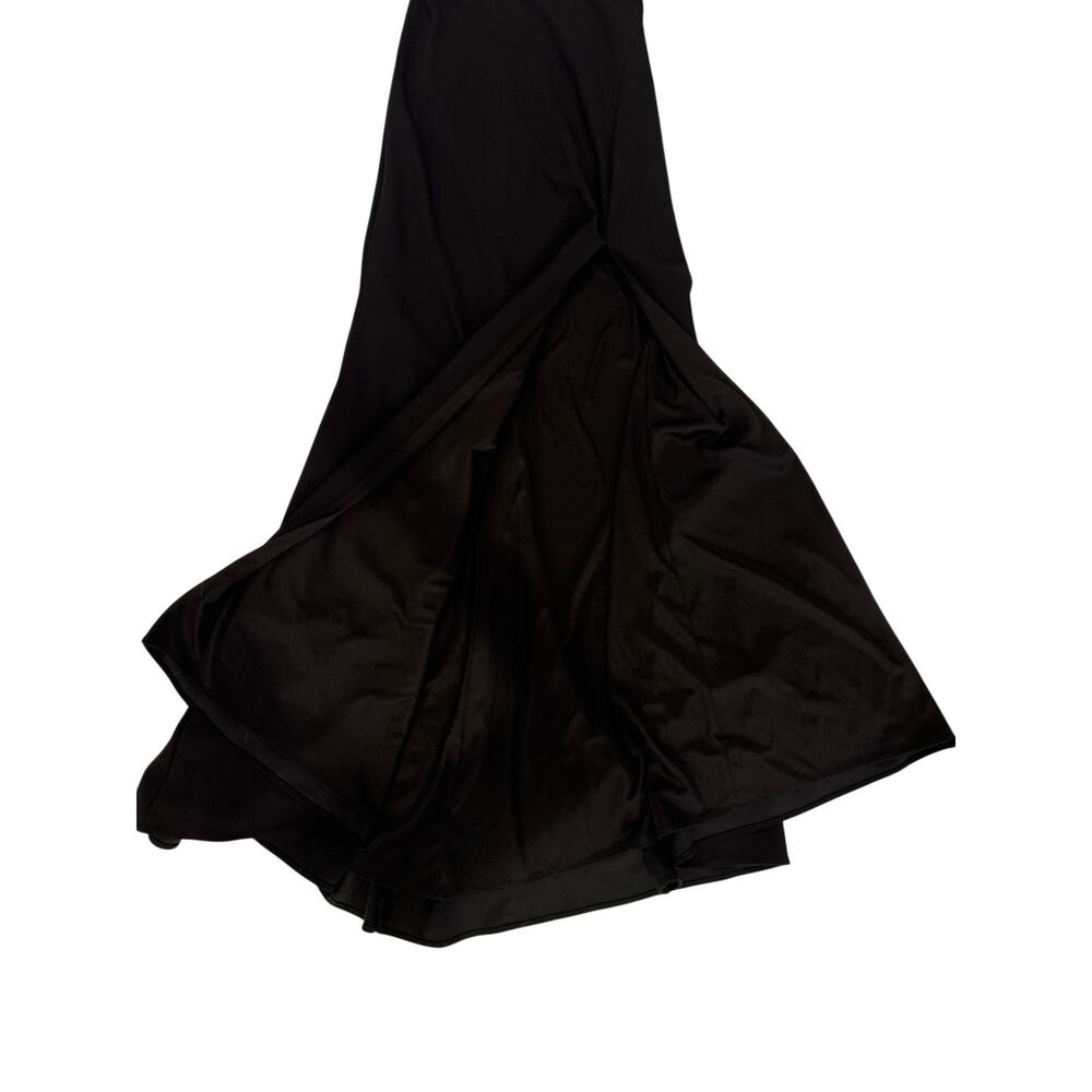 Xscape Mermaid Evening Gown Dress 4 Black Beaded Open Back Formal Gala Slit NWT - Picture 8 of 16